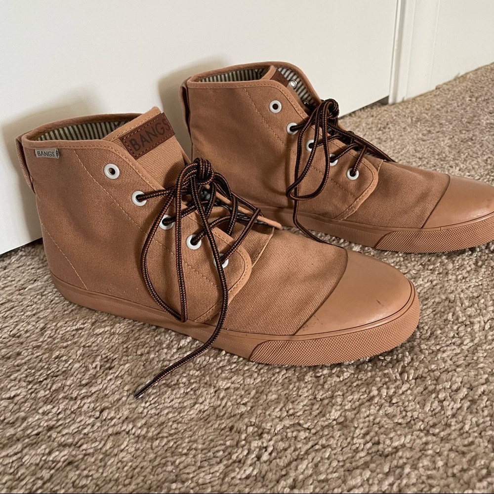 Bangs Sahara Sand canvas high top sneakers